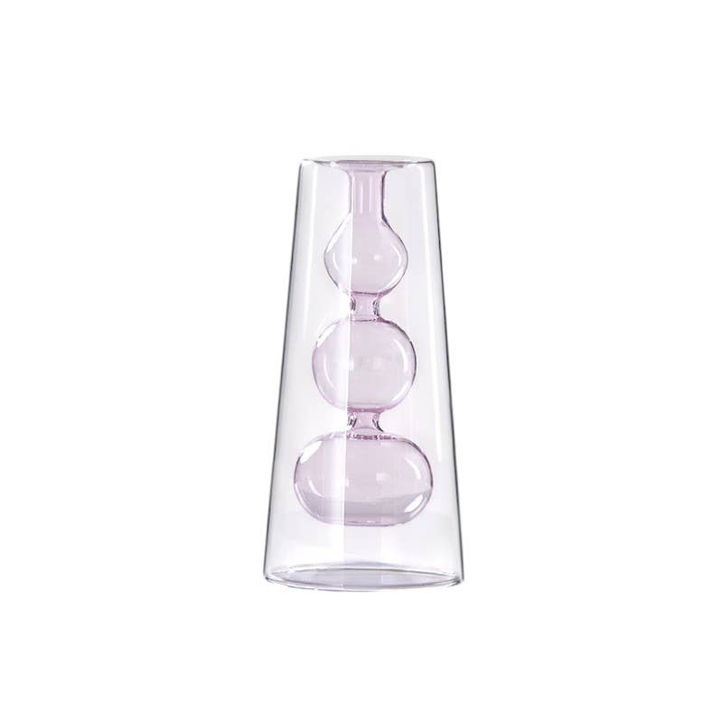 Modern Transparent Glass Vase | Hydroponic Flower Vase: Blue - PMA Store at the Portland Museum of Art, Maine