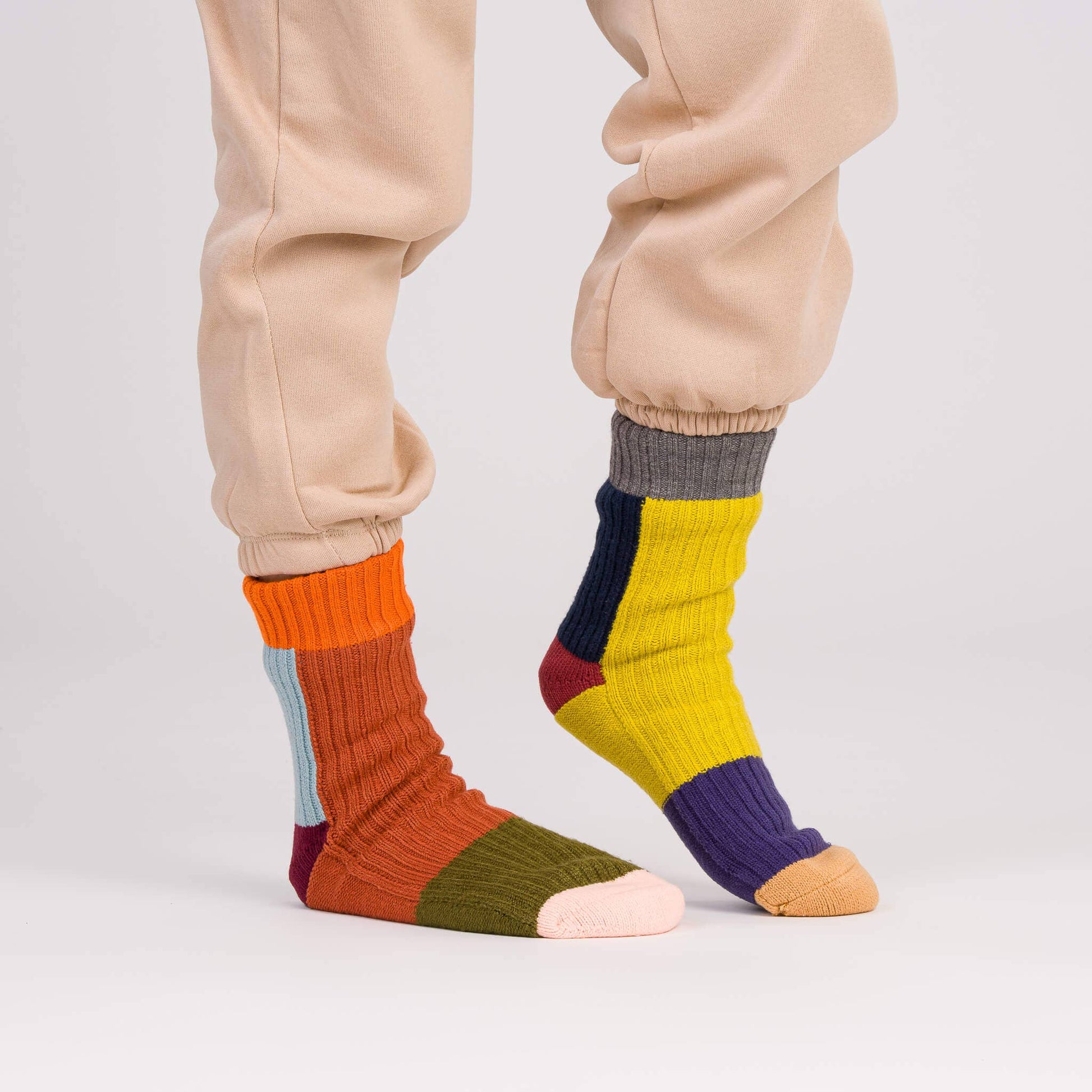 VERLOOP | knits - Mismatch House Socks: Rainbow / L/XL - W 9.5-12.5<br>M 8-11 - PMA Store at the Portland Museum of Art, Maine