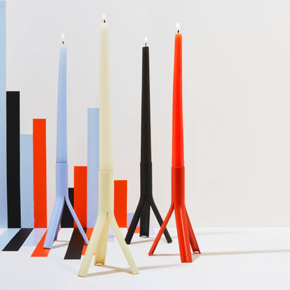 54 Celsius - Taper Candles (4 Pack) - 10" Tall, 8 Hr Burn, Orange - PMA Store at the Portland Museum of Art, Maine