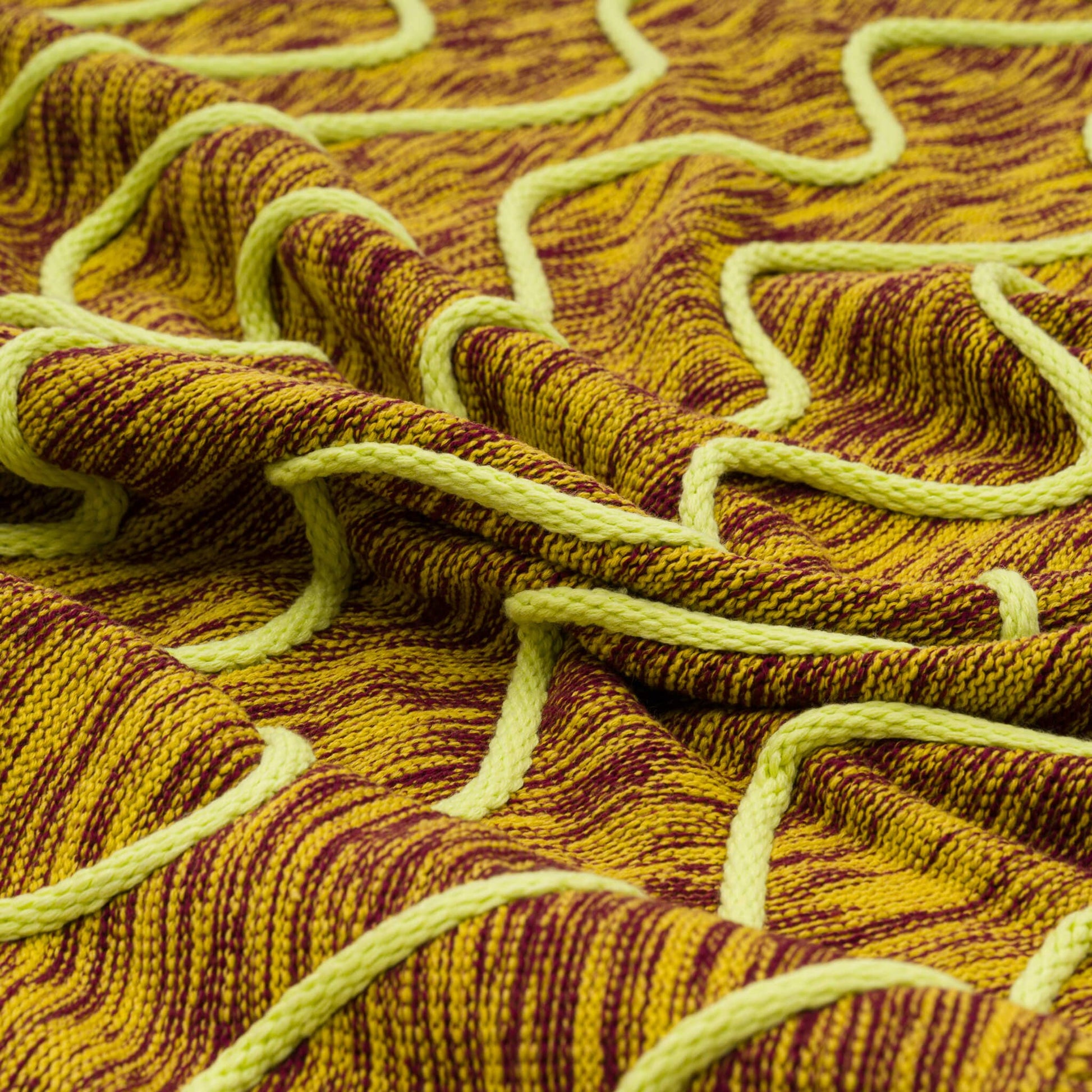 Squiggle Stripe Knit Throw: Poppy Jade - PMA Store at the Portland Museum of Art, Maine