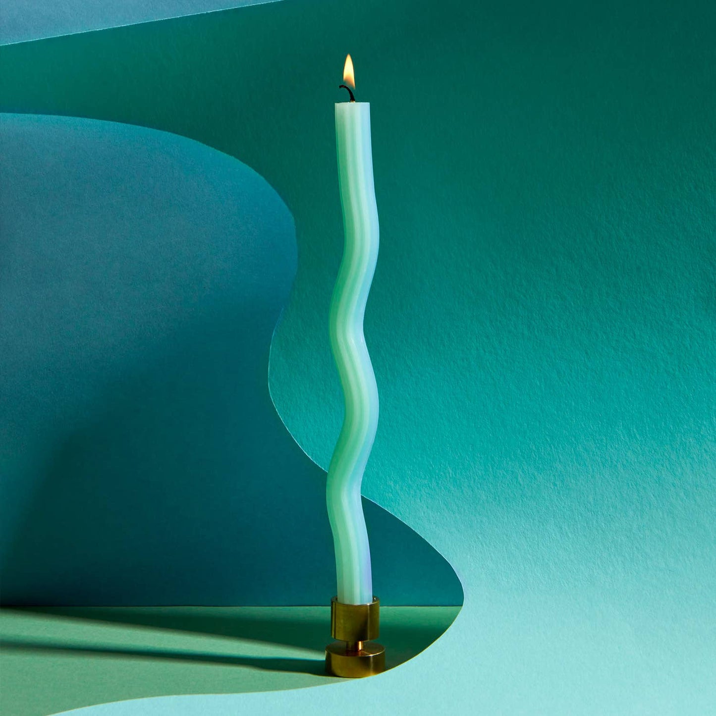 54 Celsius - Wiggle Candles - Mint (2 Pack) - 11" Vibrant Taper Candles - PMA Store at the Portland Museum of Art, Maine