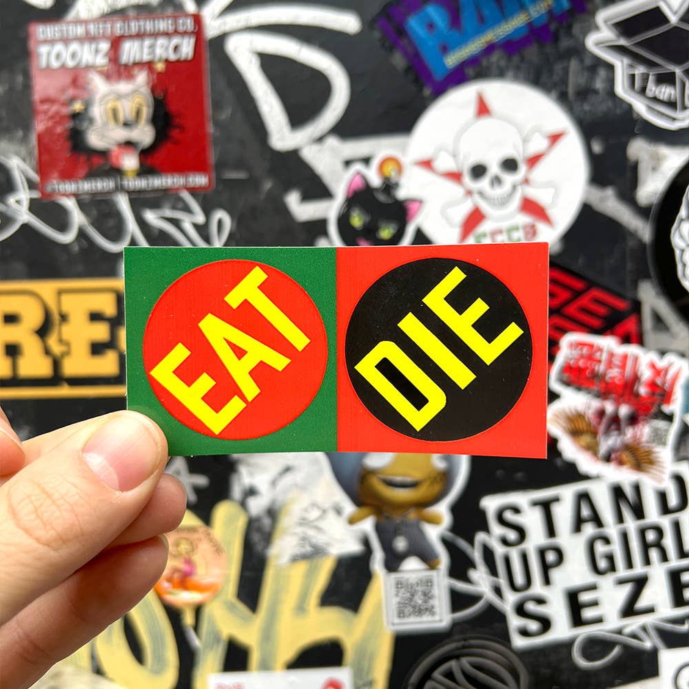 EAT DIE by Robert Indiana - Die-Cut Sticker - PMA Store at the Portland Museum of Art, Maine