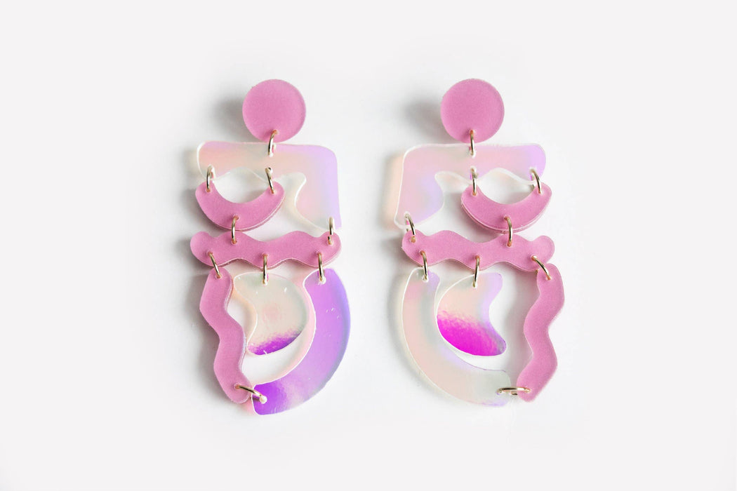 Ecoresin Squiggle Mania Earrings: Nude Solar - PMA Store at the Portland Museum of Art, Maine