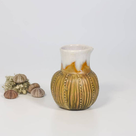 Alison Evans Ceramics - Shell Texture Creamer: Mint& Charcoal