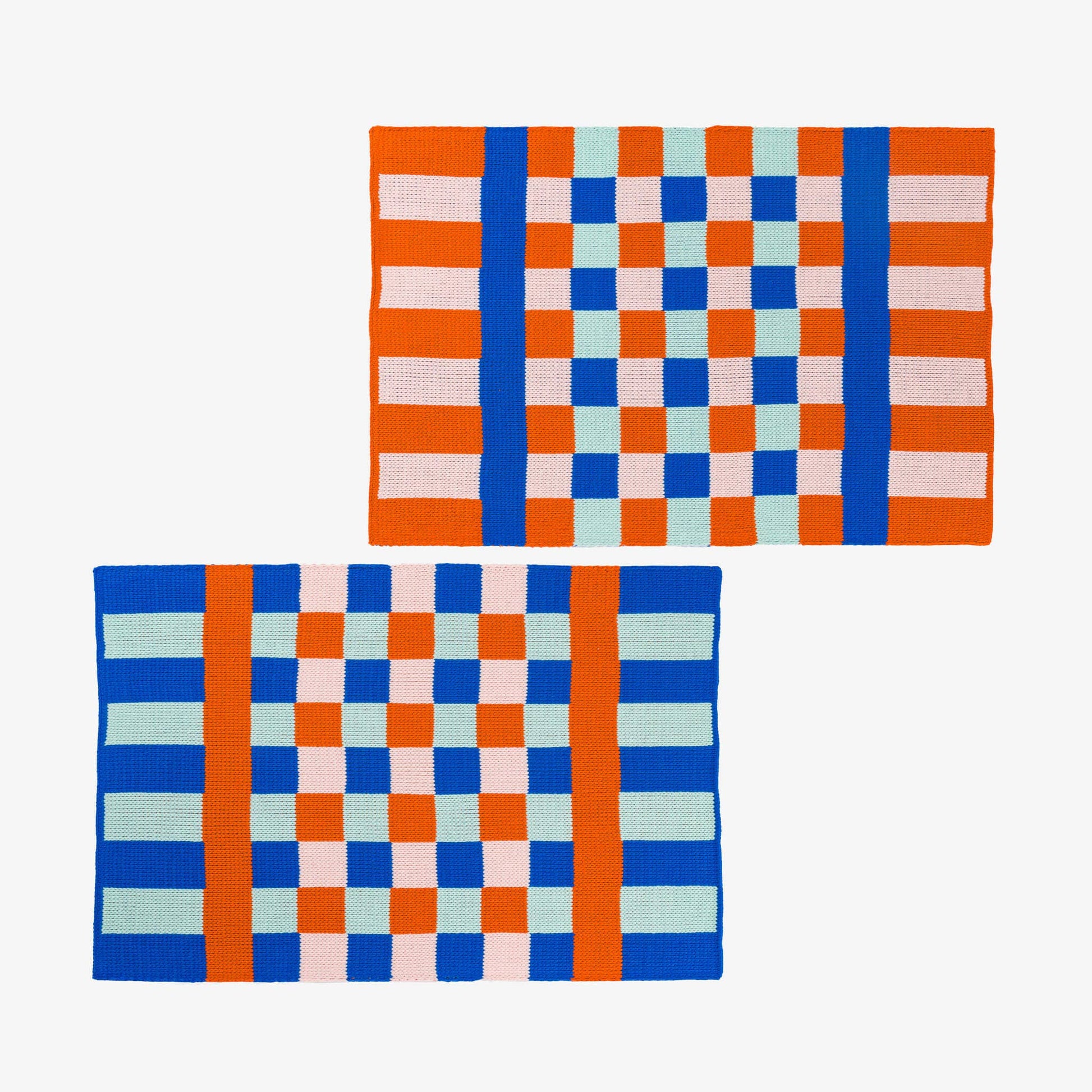 Square Square Placemat Set: Peach Lime - PMA Store at the Portland Museum of Art, Maine