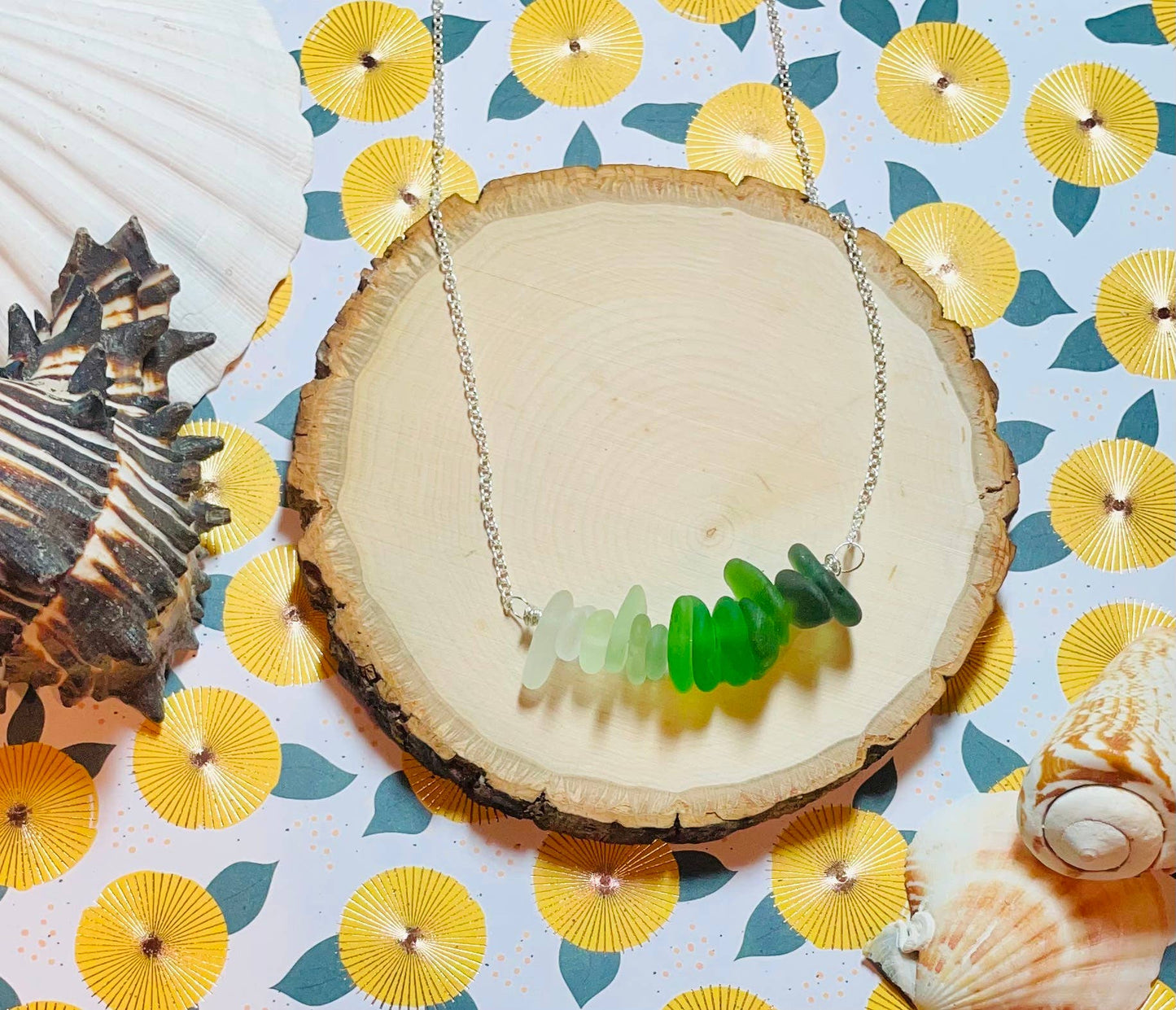 Cyn Elizabeth Studios - The Sea Bar- Sea Glass Statement Necklace: Uncarded (arrives separated in ziplock bags) - PMA Store at the Portland Museum of Art, Maine