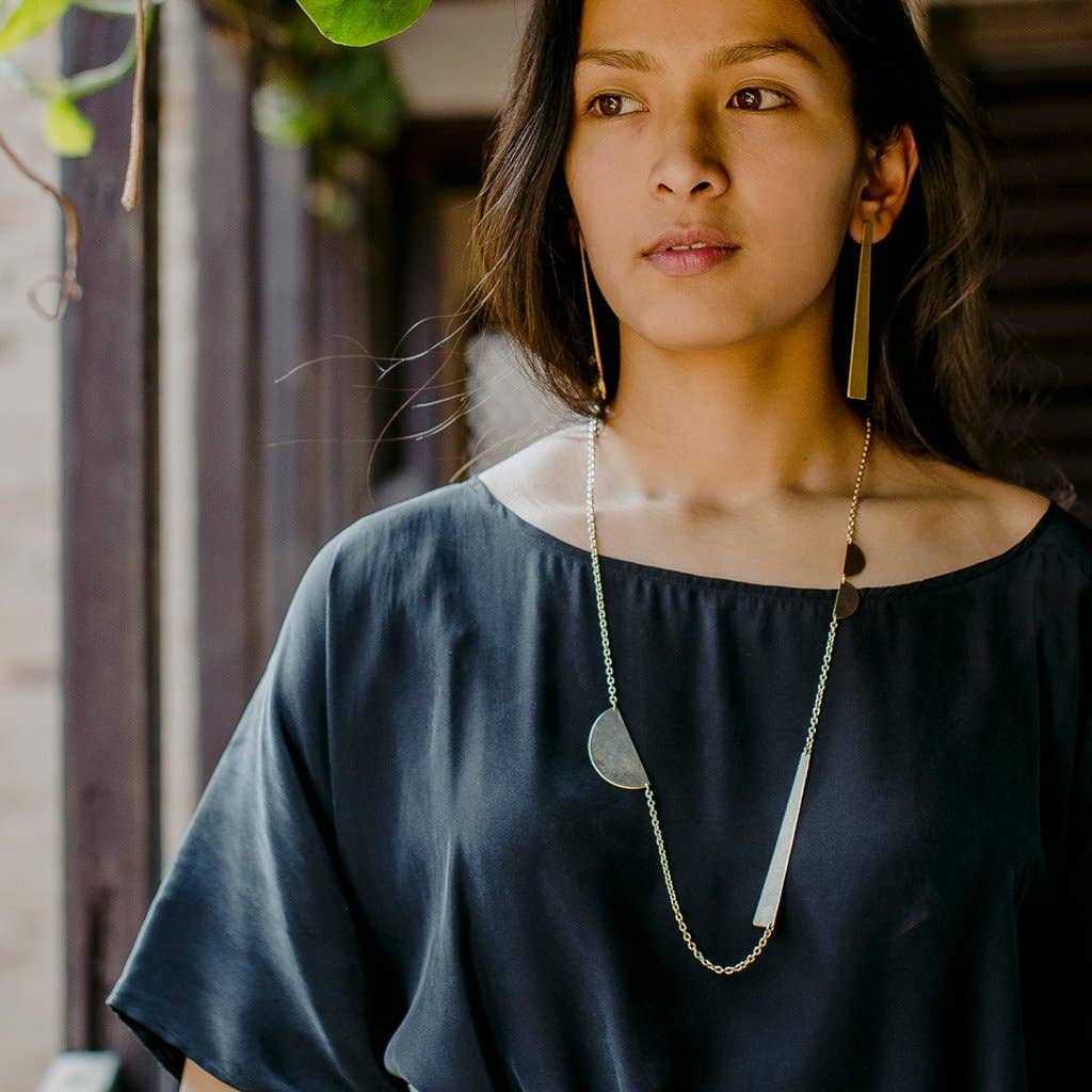 MULXIPLY - SALE - Path Pendant Necklace | Brass - PMA Store at the Portland Museum of Art, Maine