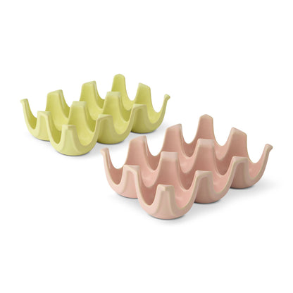 2pk 6 Section Ceramic Egg Tray - FNT/PNF - PMA Store at the Portland Museum of Art, Maine