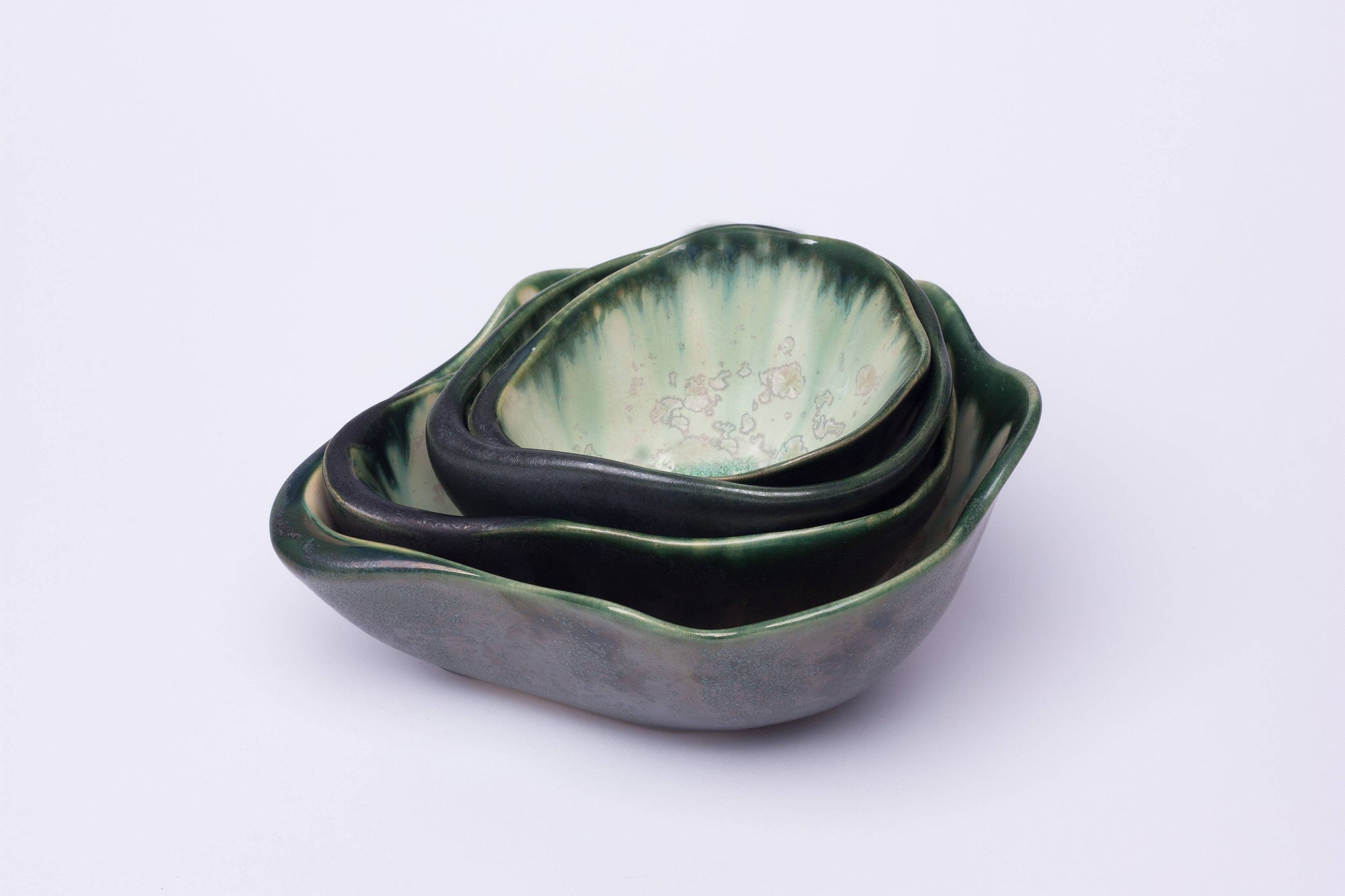 Alison Evans Ceramics - Oyster Sauce Bowl: Mint& Charcoal - PMA Store at the Portland Museum of Art, Maine