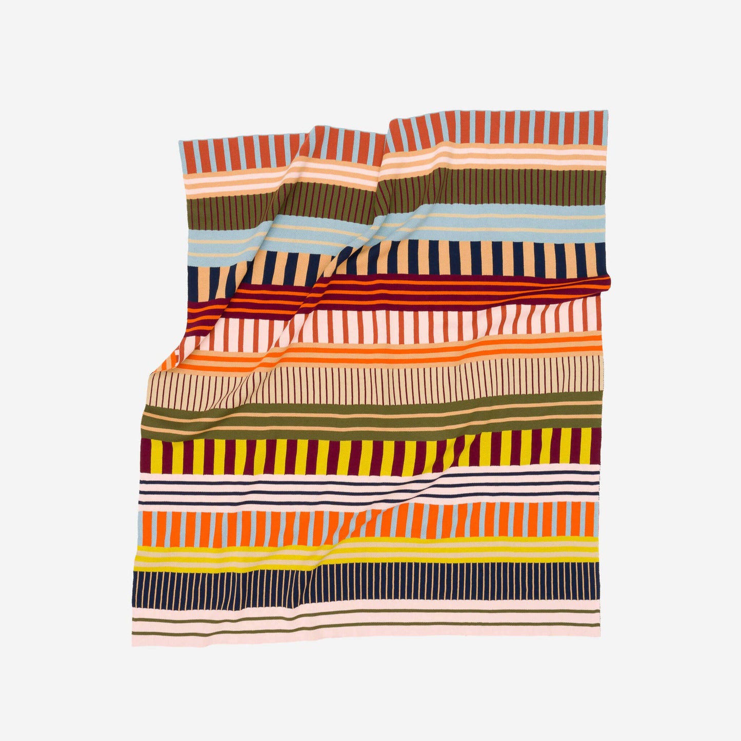 Patchwork Stripe Throw: Rainbow - PMA Store at the Portland Museum of Art, Maine