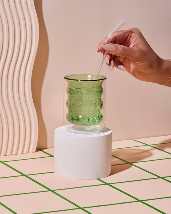 Poketo - Double Wall Groovy Cup: #20531 Blue - PMA Store at the Portland Museum of Art, Maine