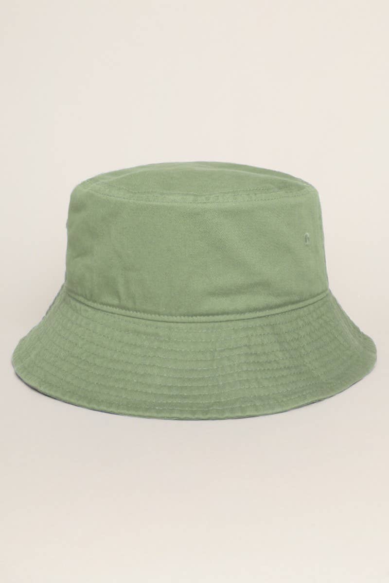 Fashion City - Solid Color Cotton Bucket Fisherman Hats: KHAKI / S/M