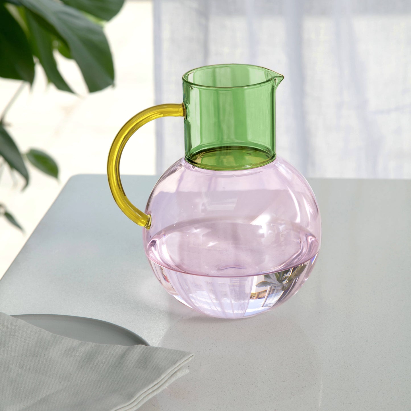 Block Design US - Pablo Glass Jug - Large: Teal Purple Amber