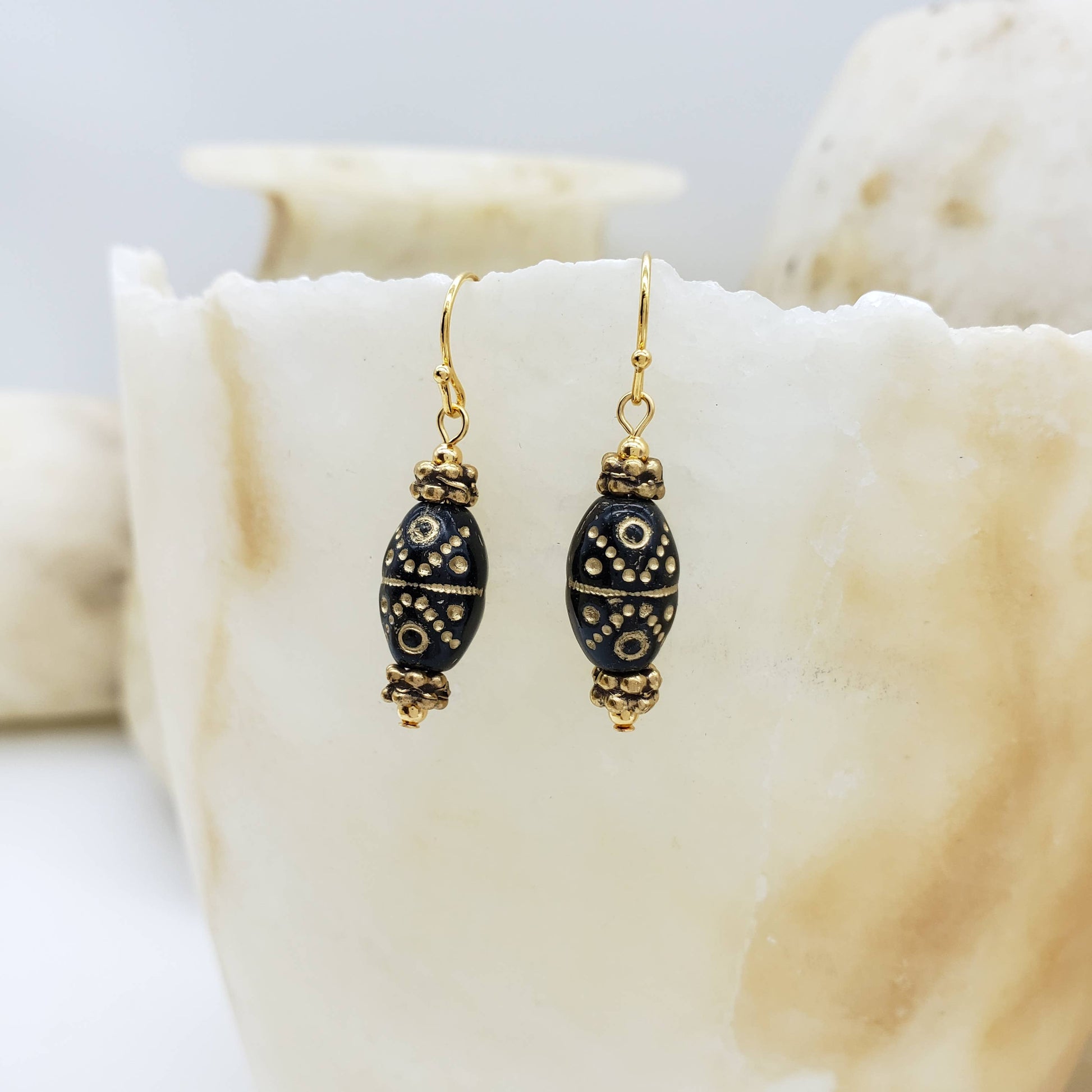 Klimt Inspired Gold Flecked Earrings - PMA Store at the Portland Museum of Art, Maine