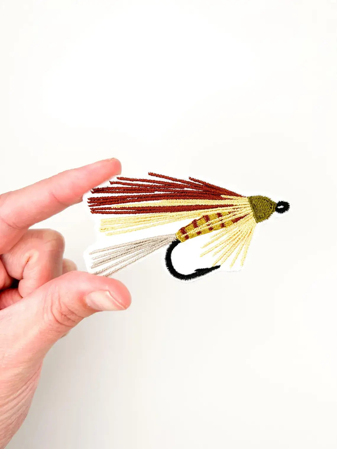 Field Trip Threads - Elk Hair Caddis Fly Fishing Iron On Patch Rivers, Angler - PMA Store at the Portland Museum of Art, Maine