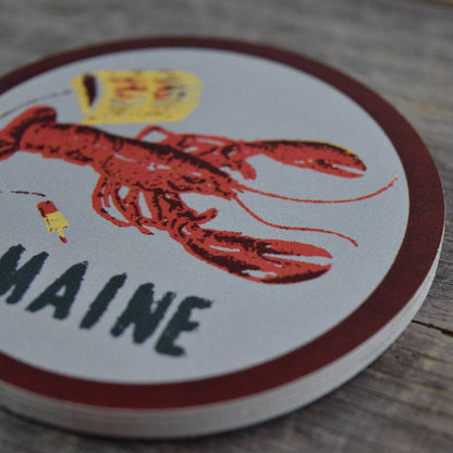 Quiet Tide Goods - Maine Lobster 3x3in Vinyl Sticker - PMA Store at the Portland Museum of Art, Maine