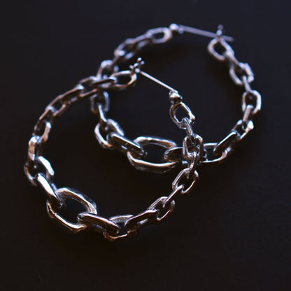 OZMA adornments - UFO Hoop Earrings - Chain: Brass - PMA Store at the Portland Museum of Art, Maine