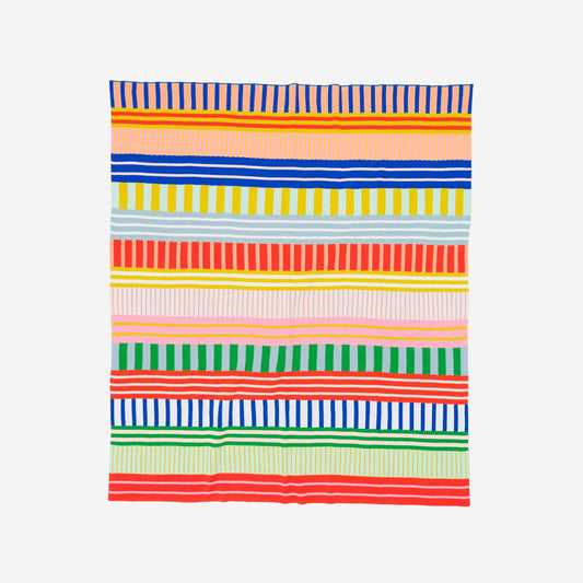 Patchwork Stripe Throw: Rainbow - PMA Store at the Portland Museum of Art, Maine
