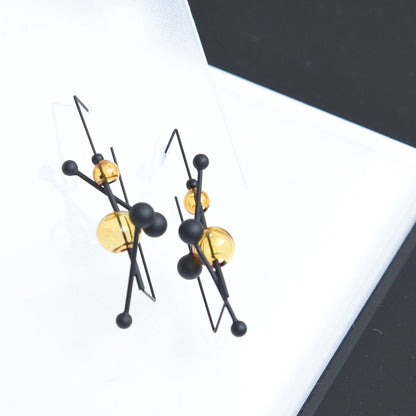 Pursuits - Révé Hoop Earrings: Glass Grey