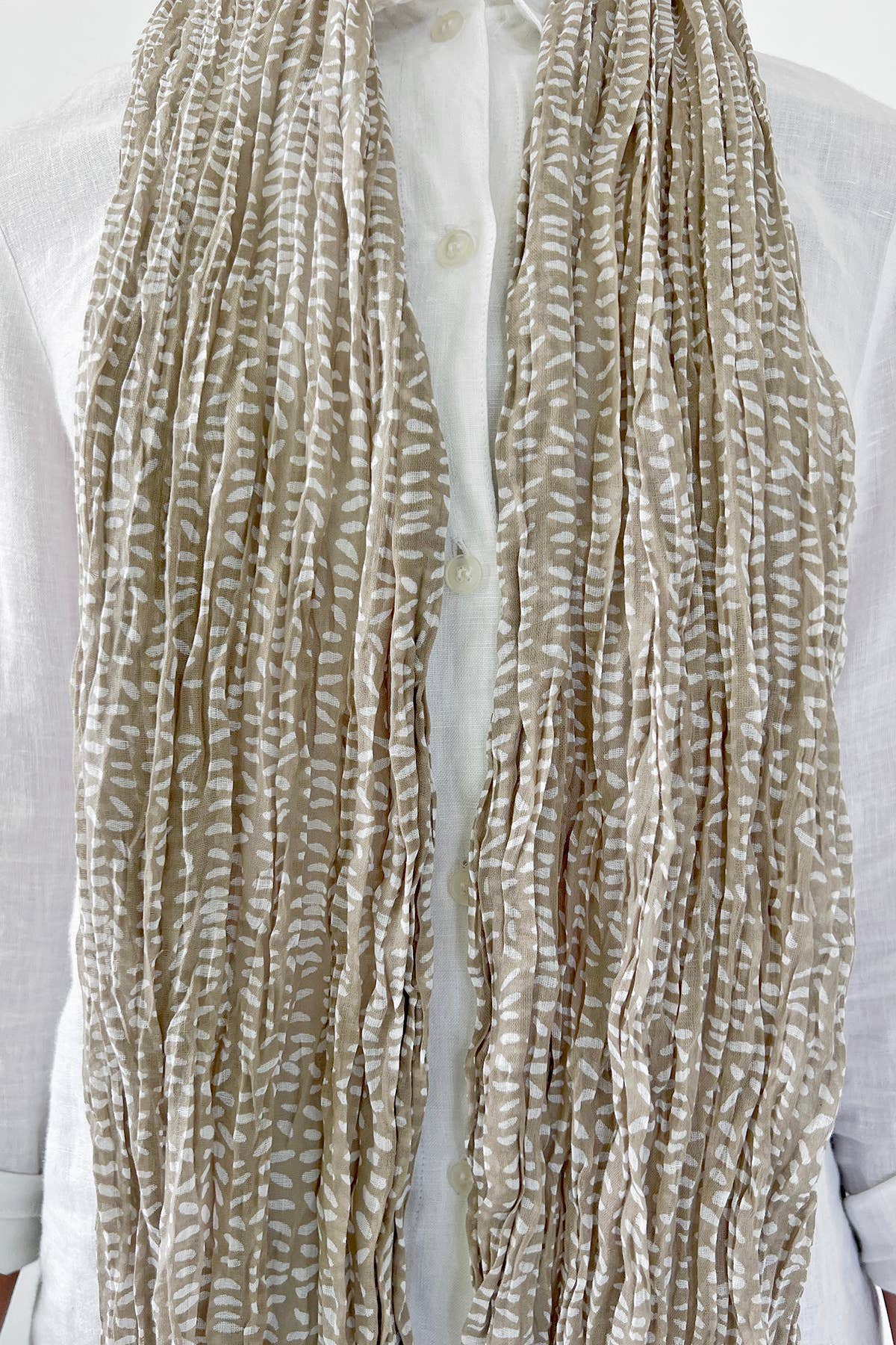See Design - Cotton Scarf: Sonnet Black/Khaki - PMA Store at the Portland Museum of Art, Maine