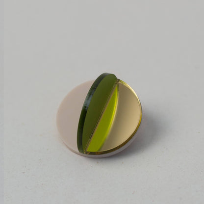 Pamela Coromoto - Dexel Brooch - Vibrant Palette: Bronze Mirror, Purple and Mint