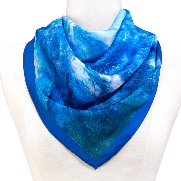 Monet Waterlilies Square Satin Chiffon Scarf