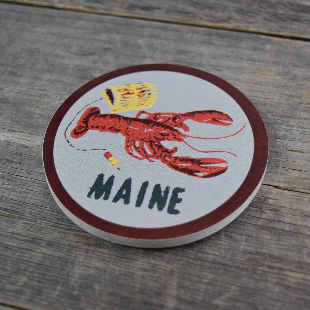 Quiet Tide Goods - Maine Lobster 3x3in Vinyl Sticker - PMA Store at the Portland Museum of Art, Maine