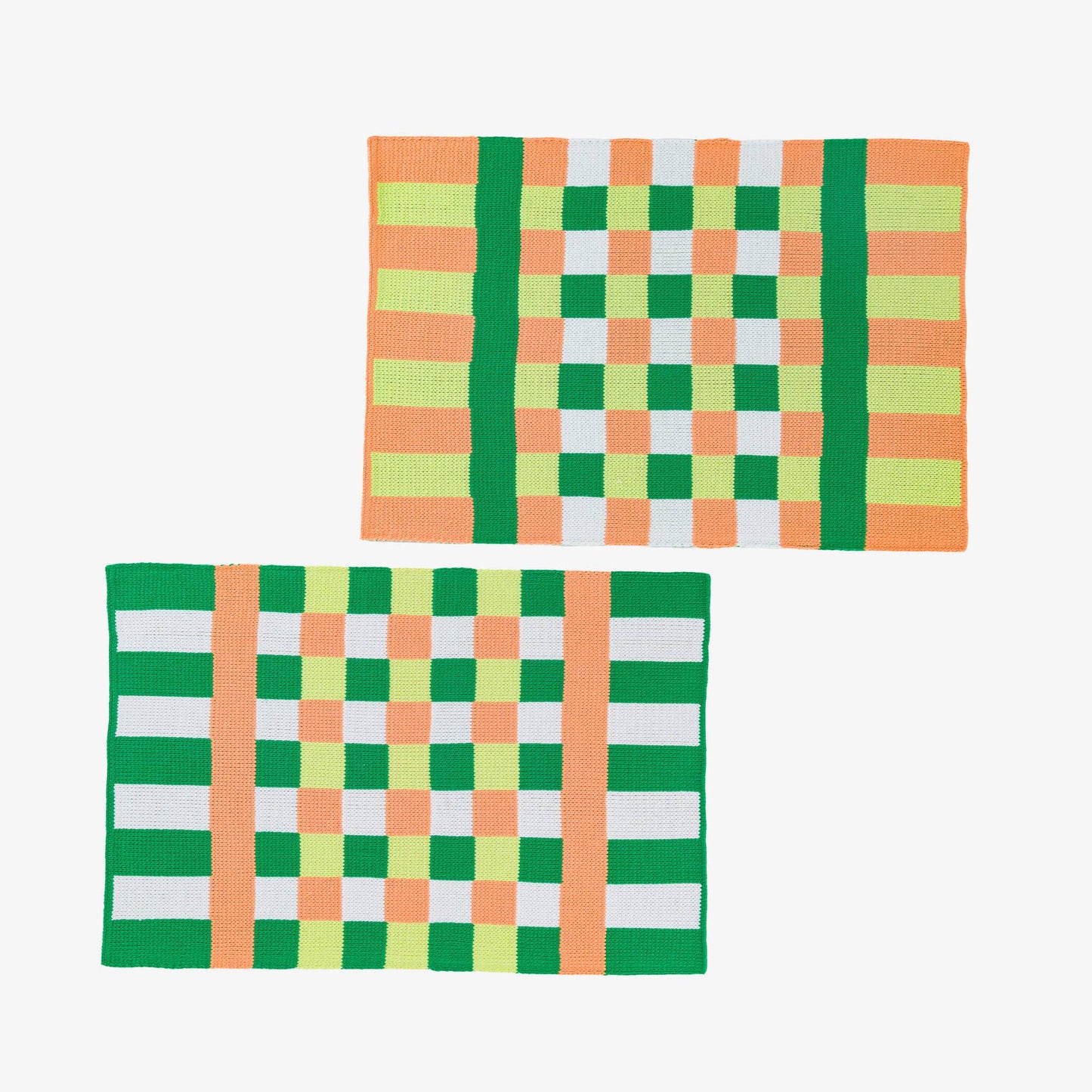 Square Square Placemat Set: Peach Lime - PMA Store at the Portland Museum of Art, Maine