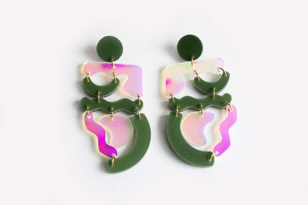 Ecoresin Squiggle Mania Earrings: Nude Solar - PMA Store at the Portland Museum of Art, Maine