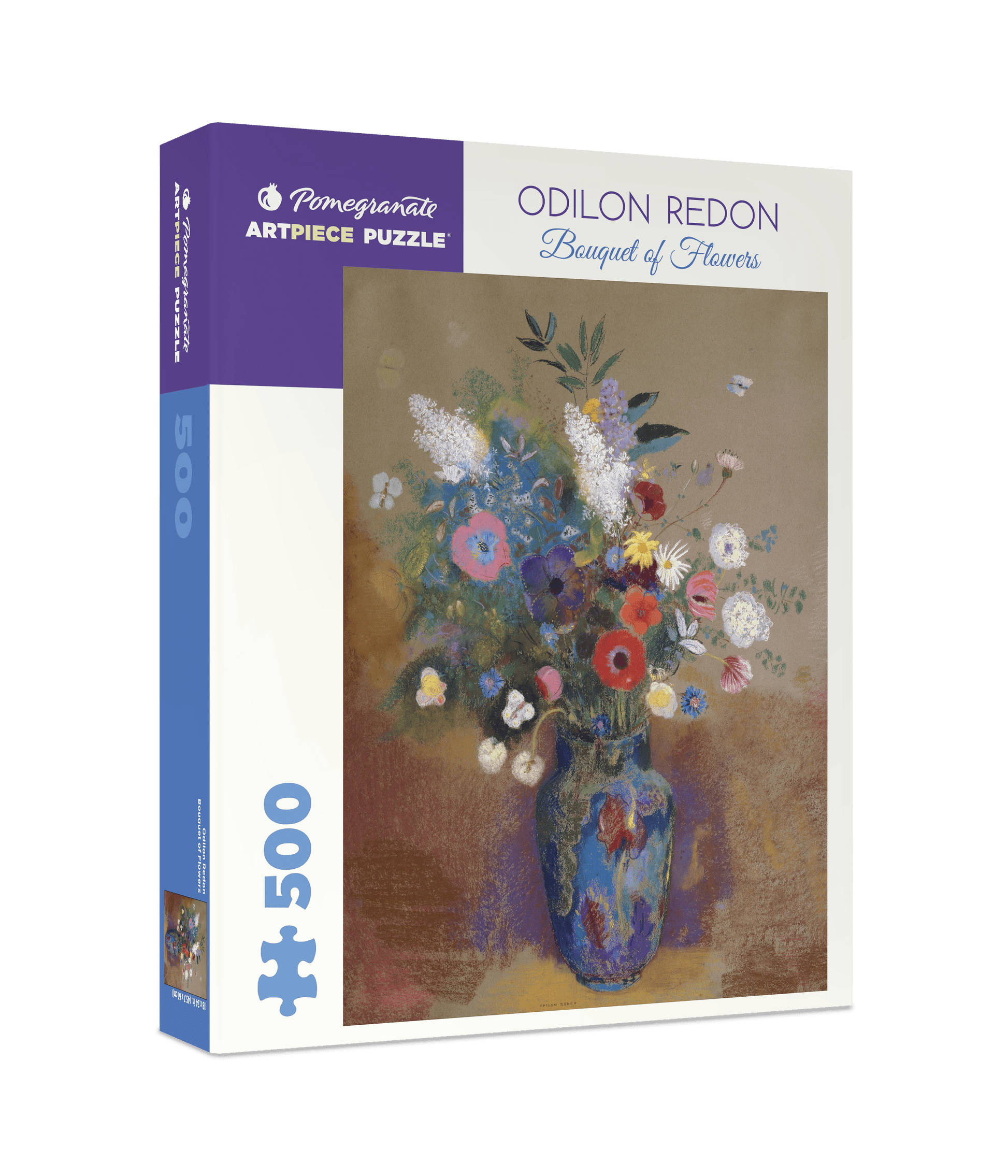 Pomegranate - Odilon Redon: Bouquet of Flowers 500-Piece Jigsaw Puzzle - PMA Store at the Portland Museum of Art, Maine