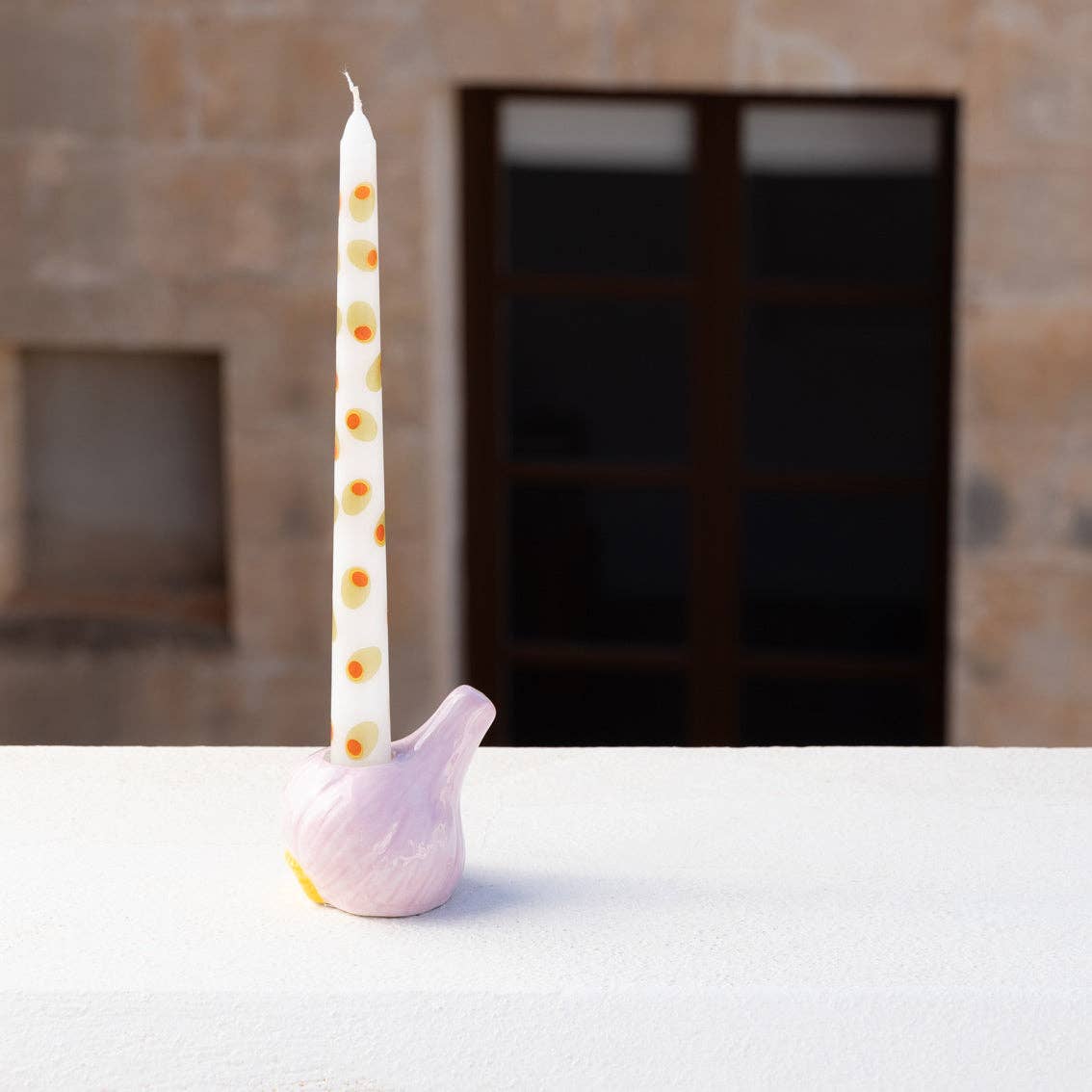 Talking Tables USA - Home, Birthday, Games & Seasonal Decor - Garlic Ceramic Candle Holder - 6cm | Summer Gifts |