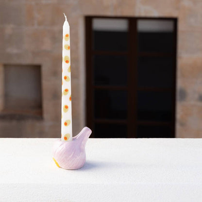 Talking Tables USA - Home, Birthday, Games & Seasonal Decor - Garlic Ceramic Candle Holder - 6cm | Summer Gifts |