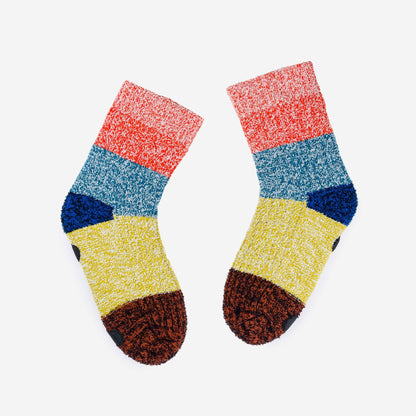 Color Band House Socks: Poppy Teal / L/XL - W 9.5-12.5<br>M 8-11 - PMA Store at the Portland Museum of Art, Maine