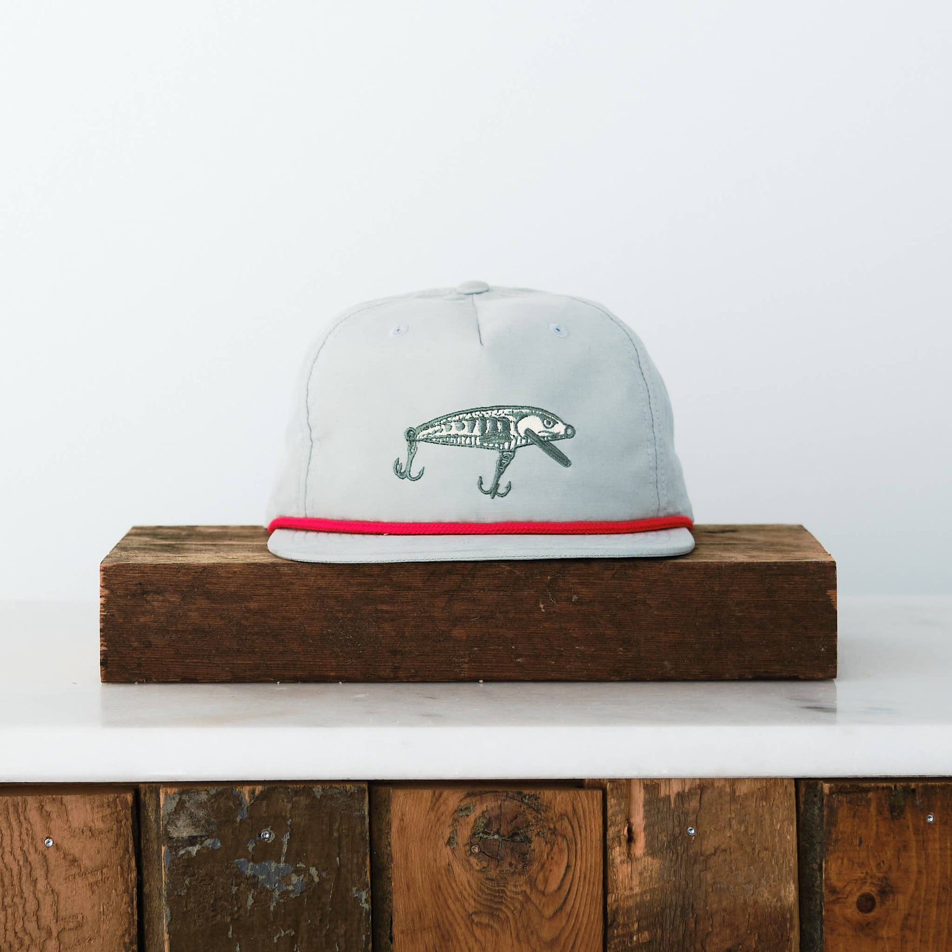 Vital Industries - Fishing Lure Embroidered Snap back cap: Lily Pad - PMA Store at the Portland Museum of Art, Maine