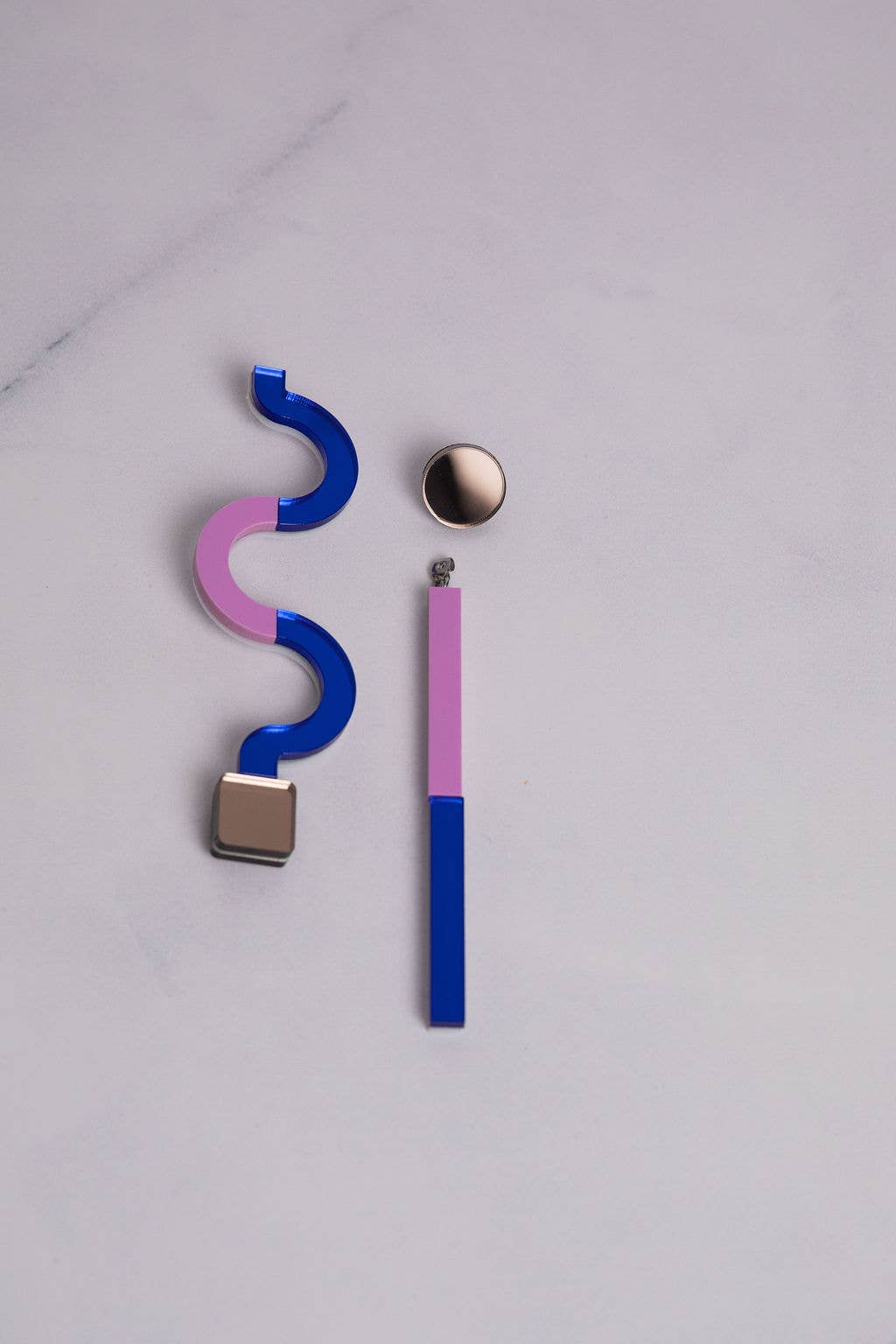 Pamela Coromoto - NEW Memphis Statement Earrings - Bold & unforgettable: Lilac/Salmon