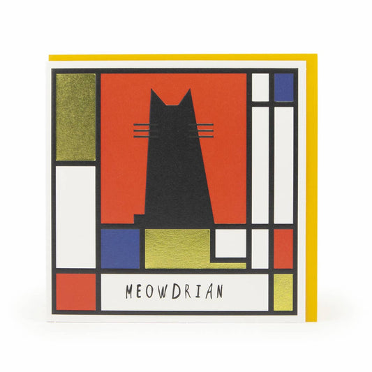 Nelson Line - Meowdrian - Piet Mondrian Cat Art Card 6x6 - PMA Store at the Portland Museum of Art, Maine