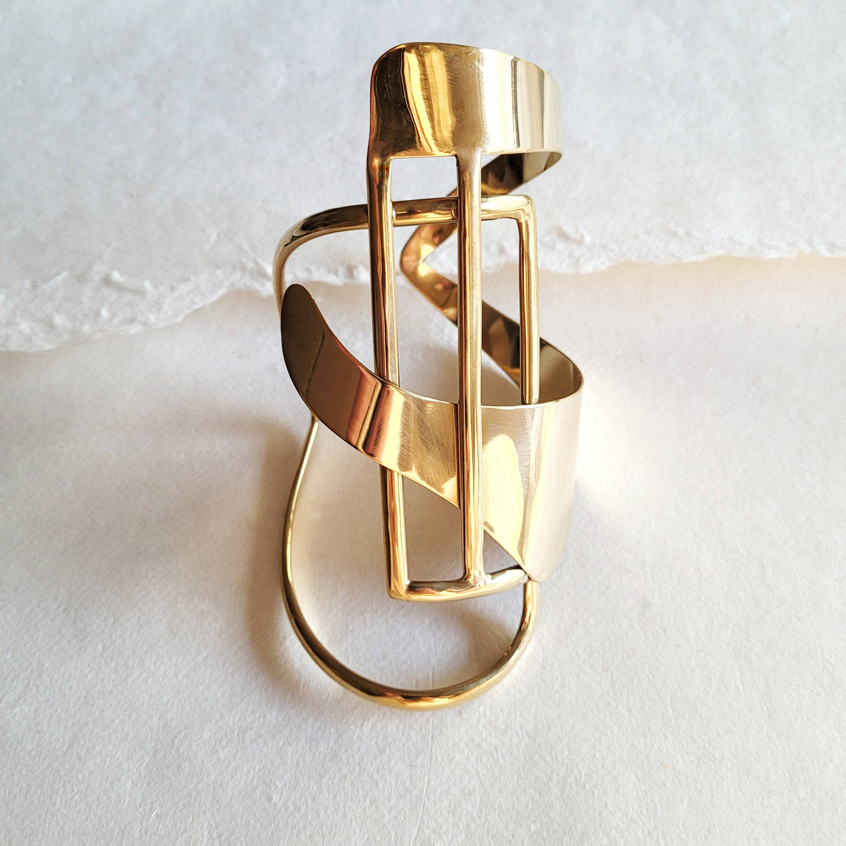 Bisjoux - Brass bold statement Dynasty Cuff bracelet