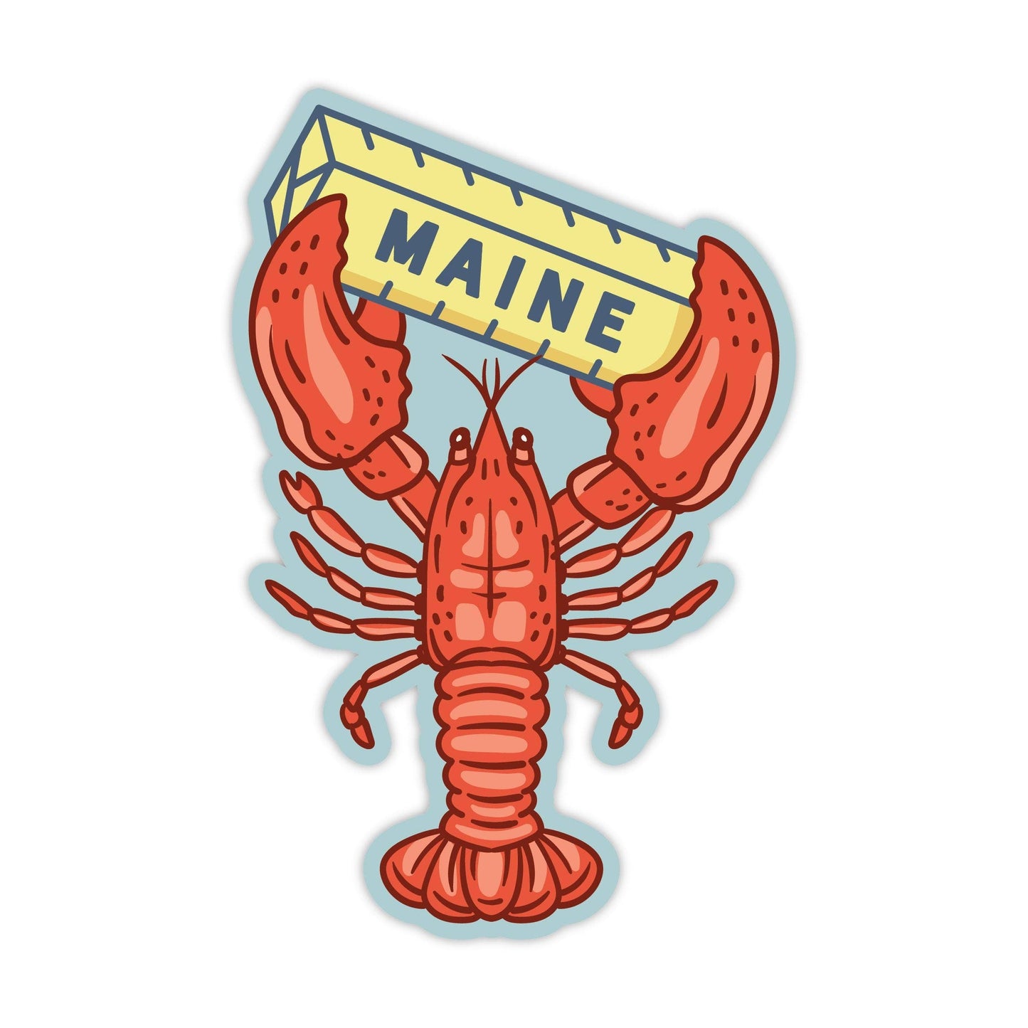 Stuck on Maine - Maine Lobster & Butter Sticker — Vinyl, Waterproof Sticker - PMA Store at the Portland Museum of Art, Maine