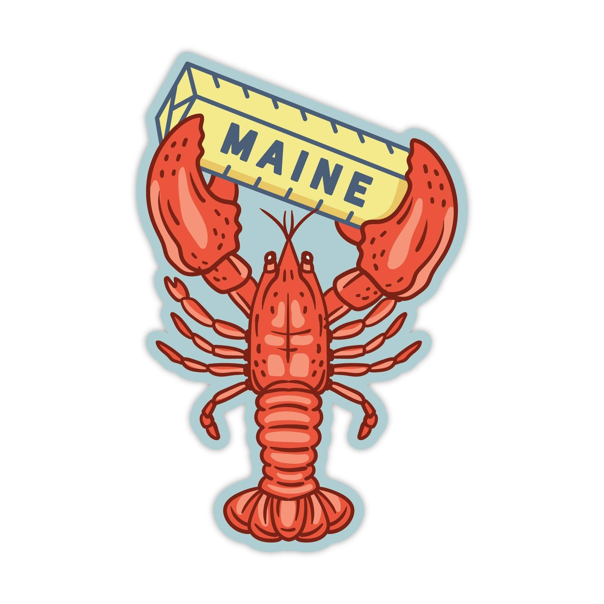 Stuck on Maine - Maine Lobster & Butter Sticker — Vinyl, Waterproof Sticker - PMA Store at the Portland Museum of Art, Maine