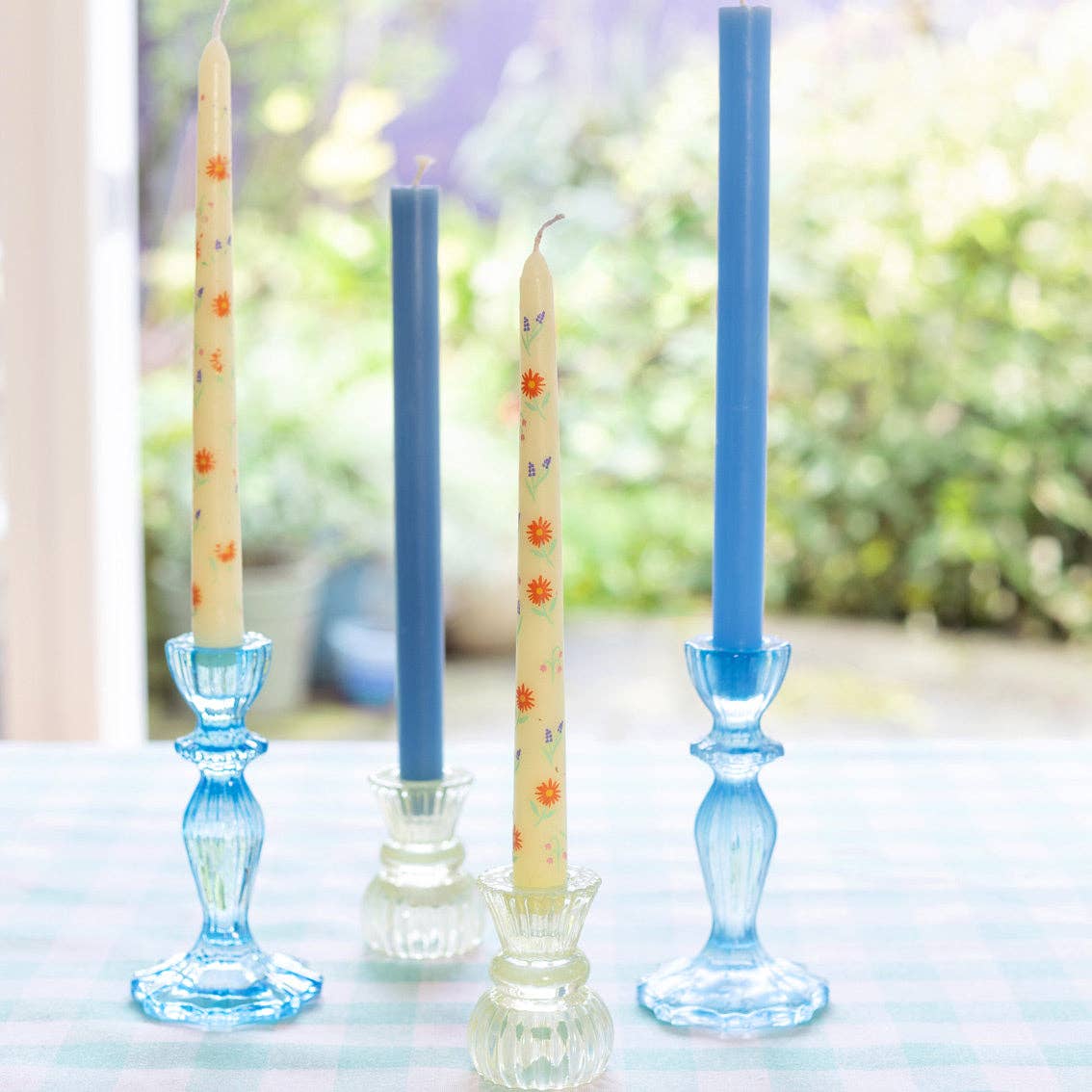 Talking Tables USA - Home, Birthday, Games & Seasonal Decor - Blue Glass Candle Holder | 4th of July Gifts |
