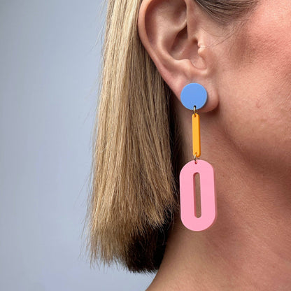 Combinist Goods - Oval Drop Earrings: Green | Blue | Yellow