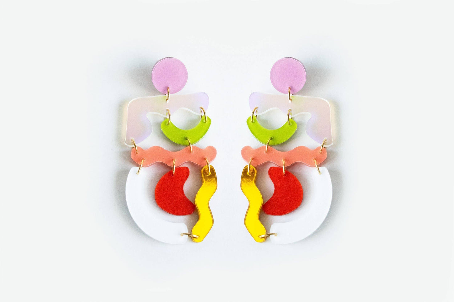 Ecoresin Squiggle Mania Earrings: Nude Solar - PMA Store at the Portland Museum of Art, Maine