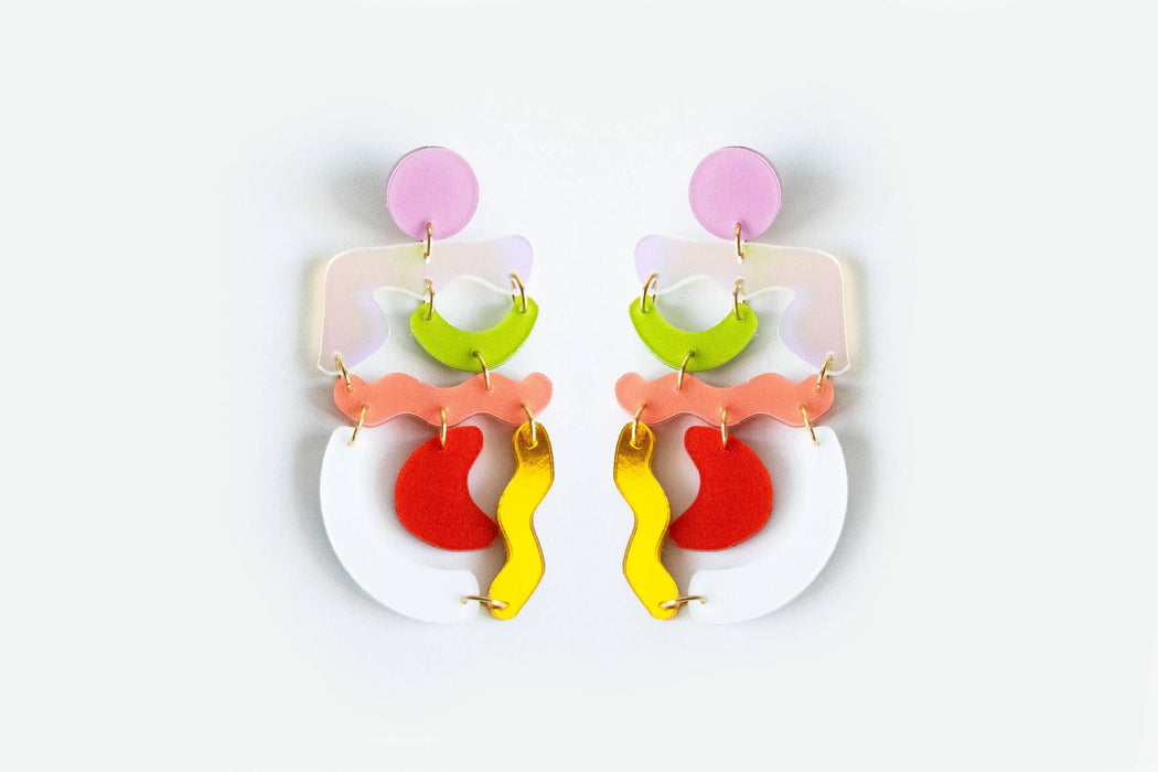 Ecoresin Squiggle Mania Earrings: Nude Solar - PMA Store at the Portland Museum of Art, Maine