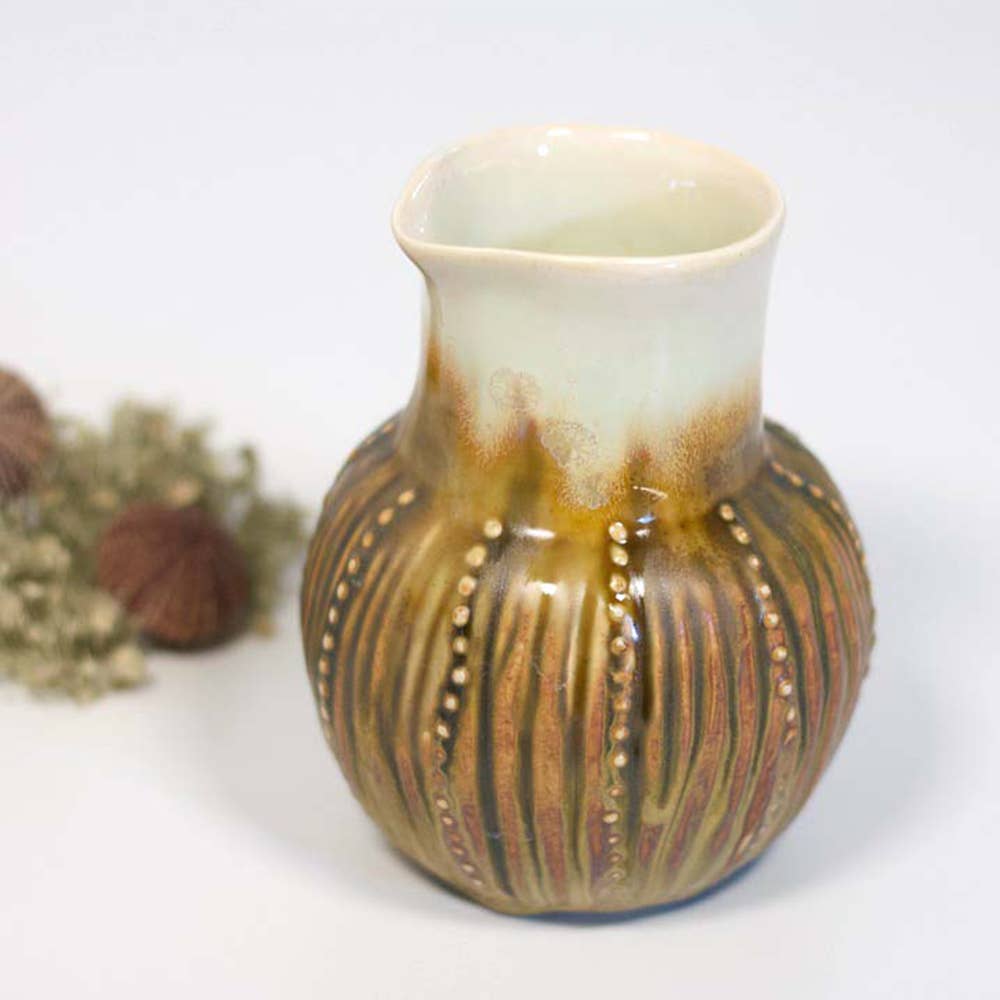 Alison Evans Ceramics - Shell Texture Creamer: Mint & Tortoise