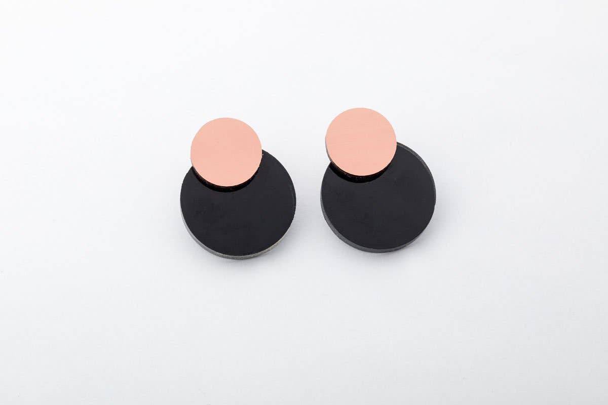 dconstruct - Ecoresin Earrings - Disc Stud: Chartreuse / Gold - PMA Store at the Portland Museum of Art, Maine