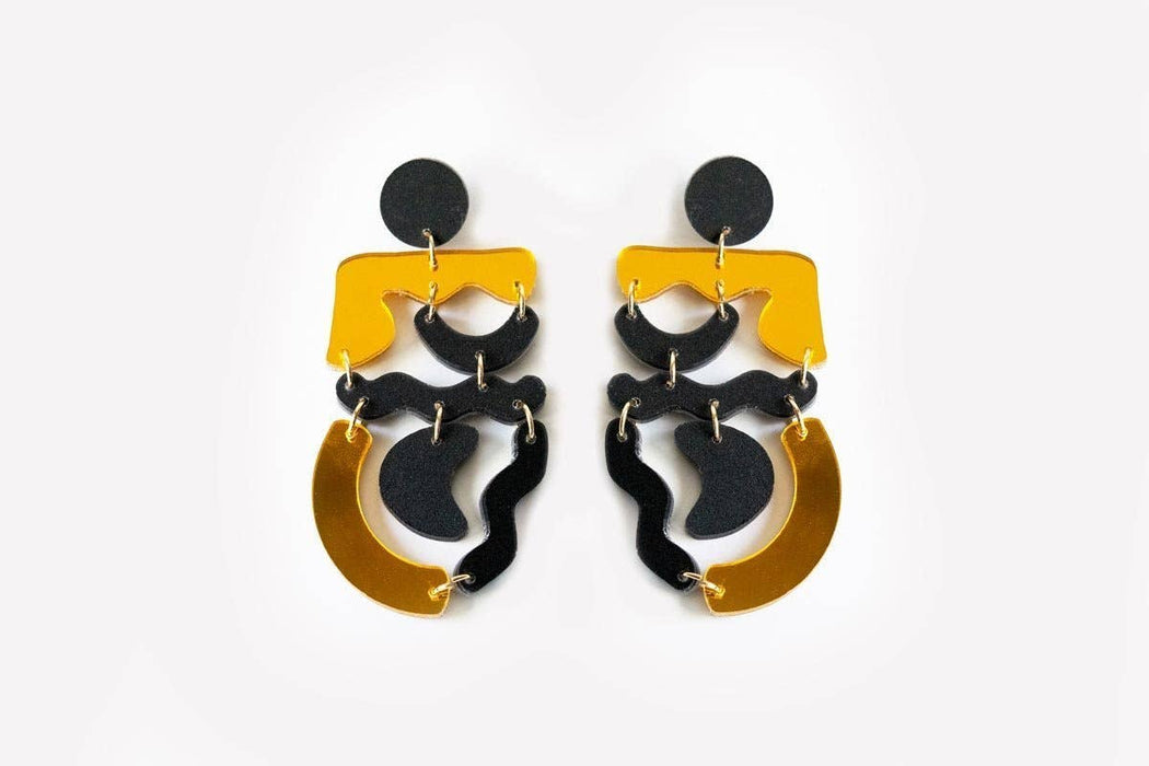 Ecoresin Squiggle Mania Earrings: Nude Solar - PMA Store at the Portland Museum of Art, Maine