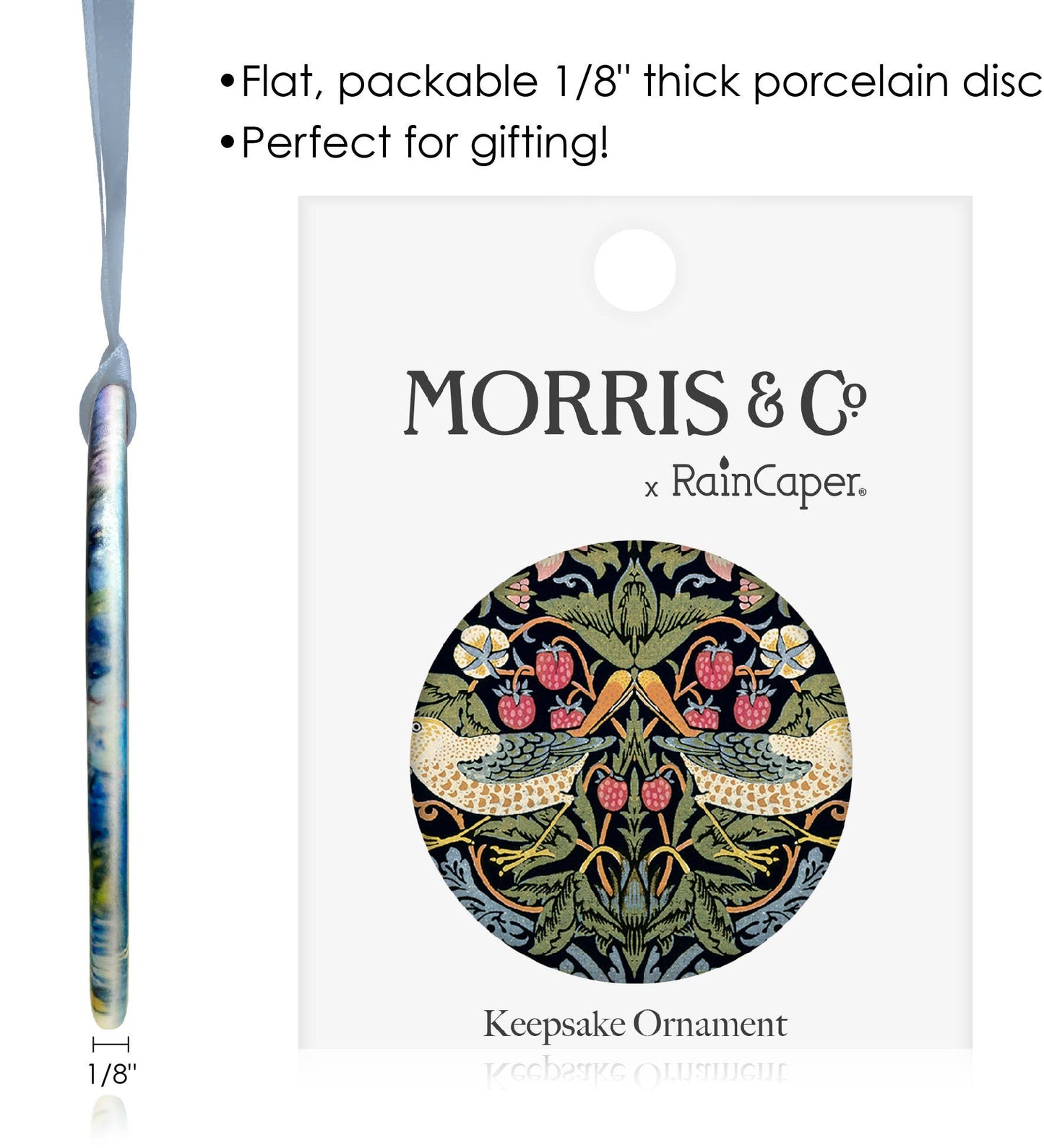 William Morris "Strawberry Thief" Keepsake Ornament - PMA Store at the Portland Museum of Art, Maine