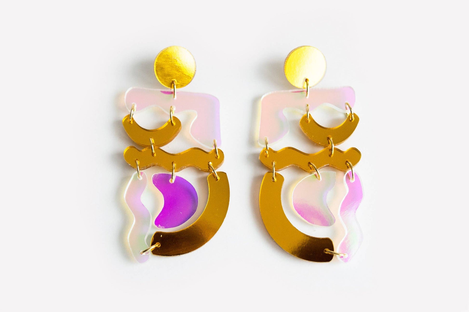 Ecoresin Squiggle Mania Earrings: Nude Solar - PMA Store at the Portland Museum of Art, Maine