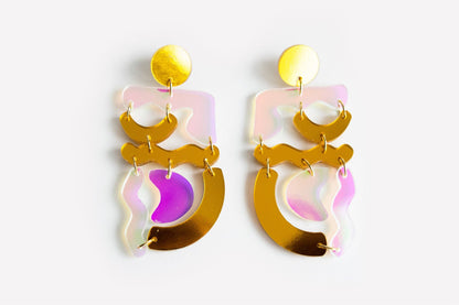 Ecoresin Squiggle Mania Earrings: Nude Solar - PMA Store at the Portland Museum of Art, Maine