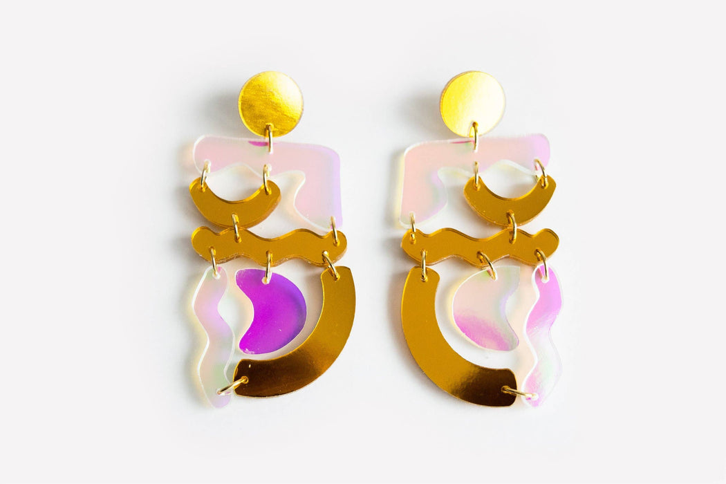 Ecoresin Squiggle Mania Earrings: Nude Solar - PMA Store at the Portland Museum of Art, Maine